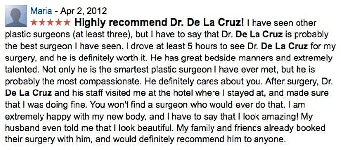 Dr. Emmanuel De La Cruz Reviews