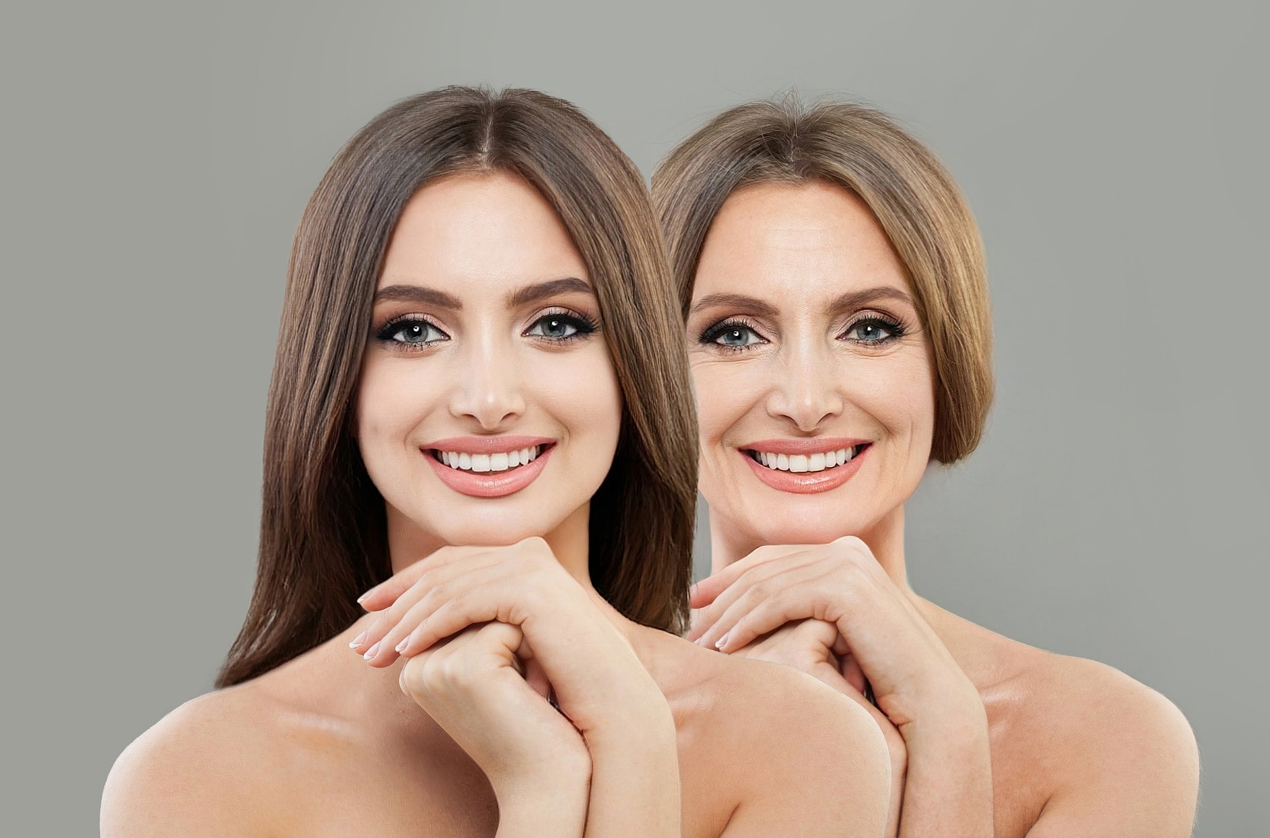 Two smiling women showcasing beauty and confidence.